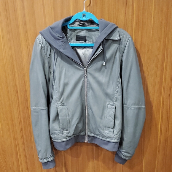 Rudsak gray leather hoodie jacket - Picture 5 of 10